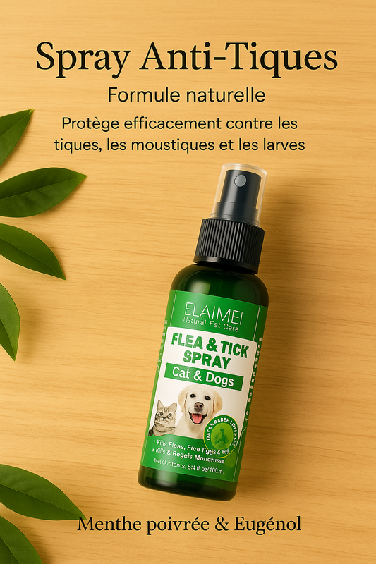 Spray anti-puces et tiques naturel pour animaux de compagnie